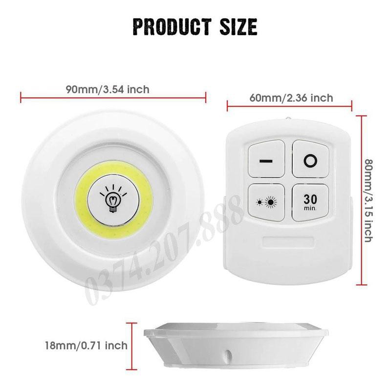 Đèn LED dán tường có điều khiển từ xa, hẹn giờ, điều chỉnh mức sáng tiện lợi-Bộ 3 bóng đèn kèm điều khiển - GD224