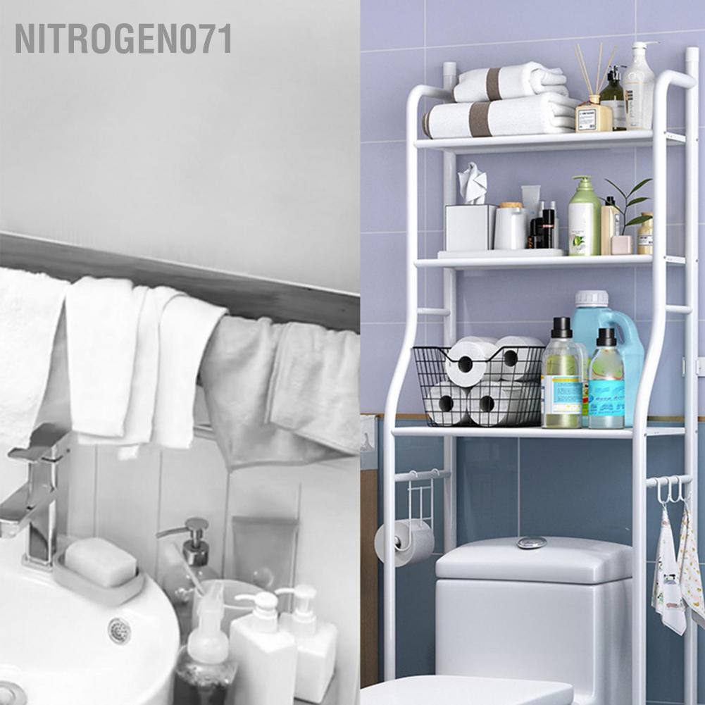 Nitrogen071 Kệ phòng tắm 3 tầng Dung tích lớn Ổn định không gian tốt Tiết kiệm Giá sàn kim loại cho nhà bếp Máy giặt nhà vệ sinh