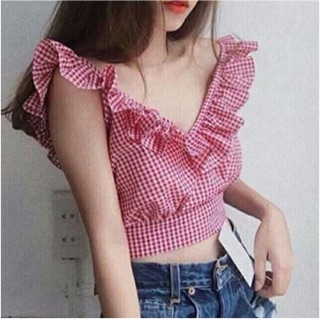 Áo croptop bèo nhún