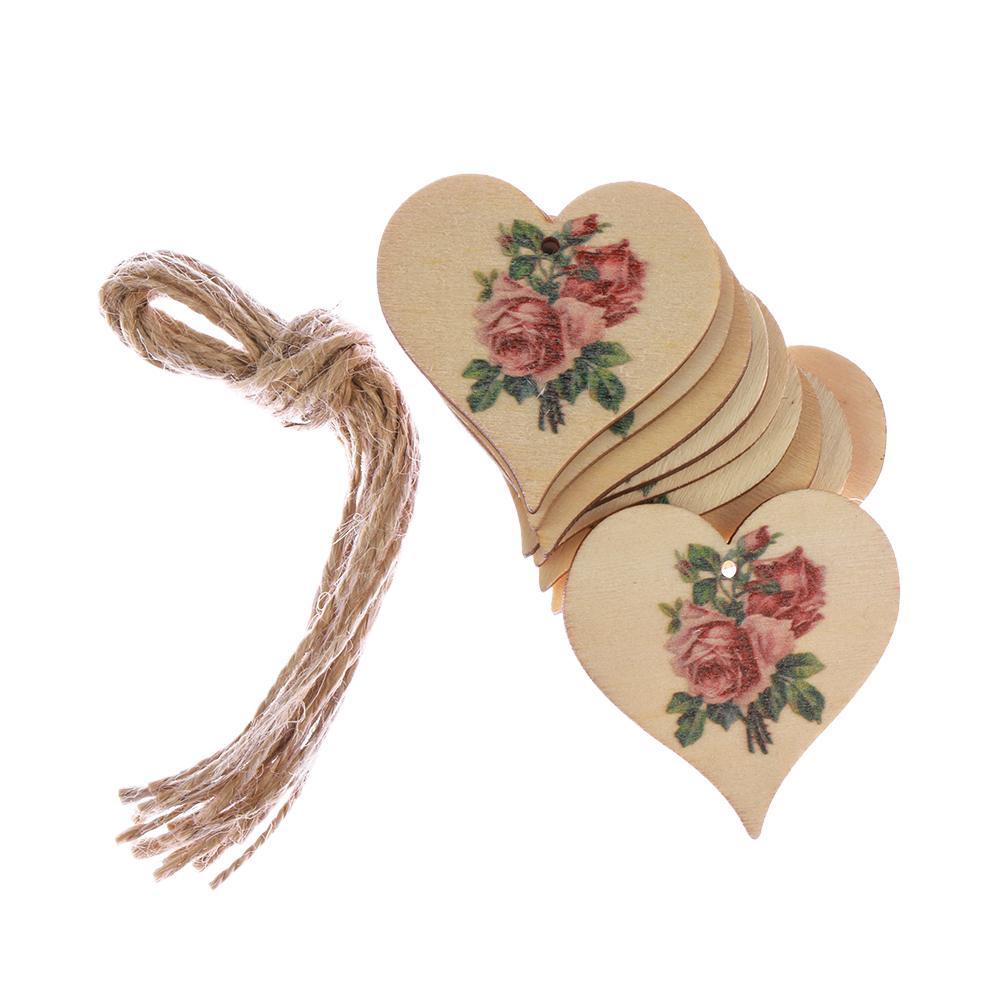 Set 10 Miếng Gỗ Hình Hoa Hồng Trang Trí Tiệc