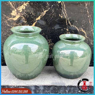 [Dáng vò] Lọ hoa men kính dáng vò Bát Tràng
