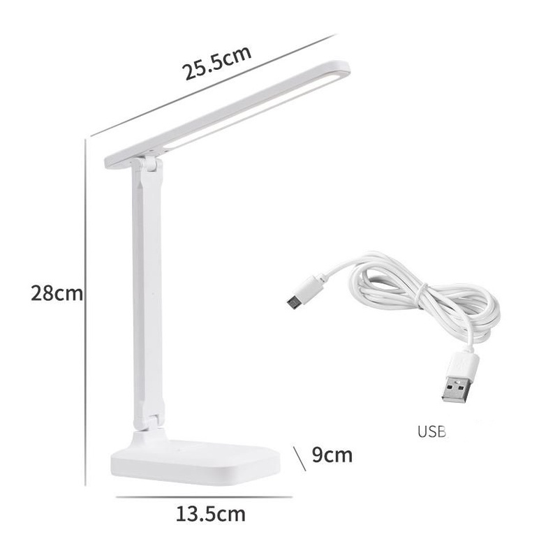 Đèn học tích điện WhitePro 3 màu ánh sáng cảm ứng, điều chỉnh mức độ sáng chống cận, bảo vệ thị lực, Mã 1269