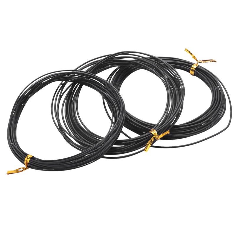 10 Cuộn Dây Nhôm 5 Kích Cỡ - 1.0 mm, 1.5 mm, 2.0 mm, 2.5 mm, 3.0 mm Màu Đen