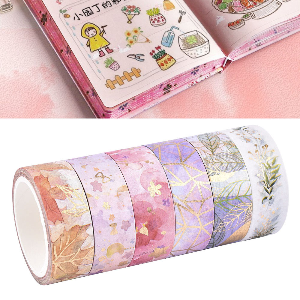 Cuộn băng keo hình bông hoa dán trang trí thủ công DIY