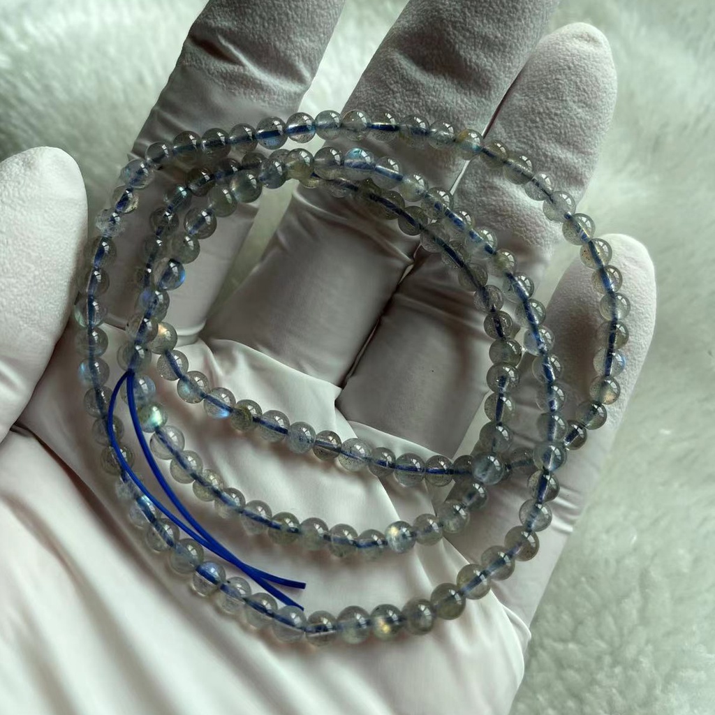 Đá Tự Nhiên AA Lớp Xanh Labradorite Hạt Tròn Vòng Tay Trang Sức Thời Trang Phụ Kiện 4mm 9mm 10mm 11m 12mm