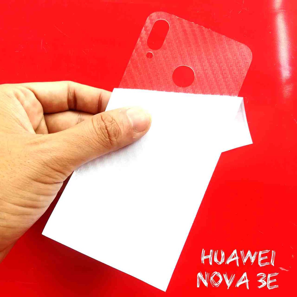 Miếng Decal Dán Lưng Huawei Nova 3e Nhám Trong Carbon
