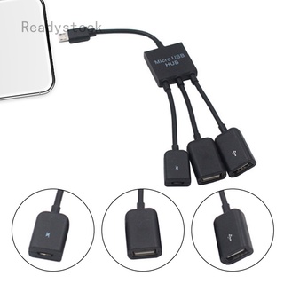 Bộ chia 3 cổng Micro USB OTG Hub kèm dây cáp sạc cho điện thoại di động