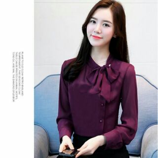 ❣️FREESHIP❣️Áo Sơ Mi Kiểu Thắt Nơ Cổ