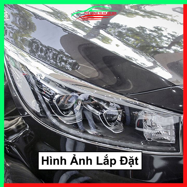 Ốp viền đèn pha hậu mạ crom Kia Sedona chống trầy trang trí bảo vệ xe