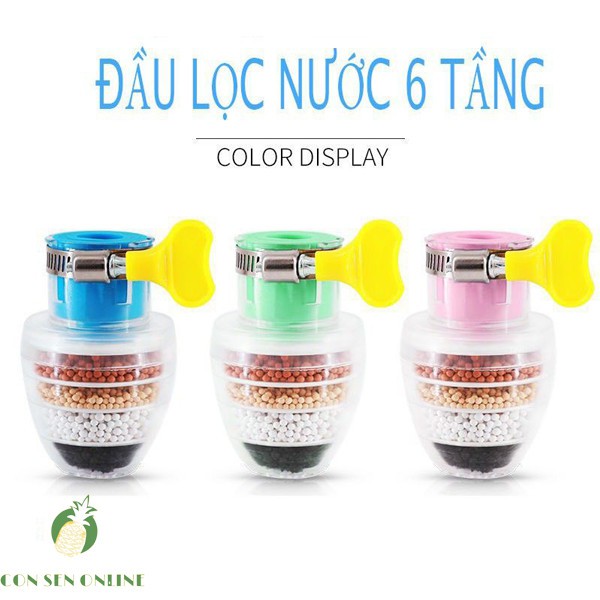 Đầu Lọc Nước Trực Tiếp Tại Vòi 6 Tầng Lọc V4 - Lọc Nước Mini 6 Tầng Có Co Tăng Giảm Gắn Được Mọi Loại Vòi