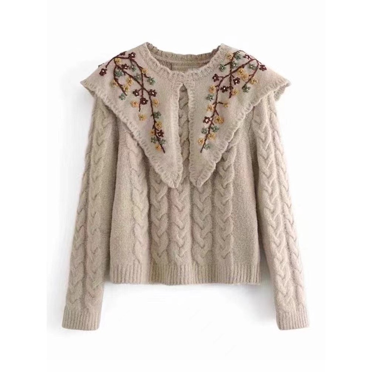 Áo dệt kim thêu hoa phong cách ca sĩ Jisoo BlackPink Hàn Quốc