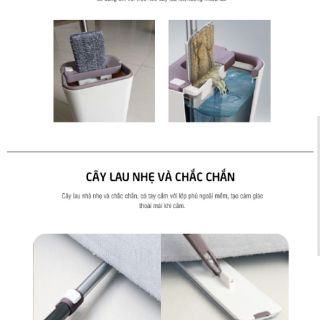 Bộ Cây Lau Nhà Lock&Lock Squeeze Flat Mop