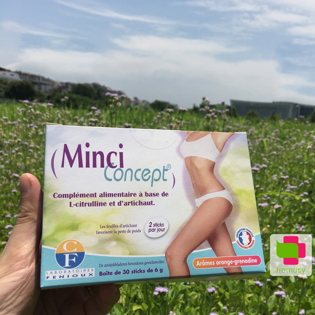 Giảm cân Minci Concept, Pháp (30 gói) giảm mỡ bụng eo đùi cho phụ nữ an toàn, không gây mệt mỏi, mất nước