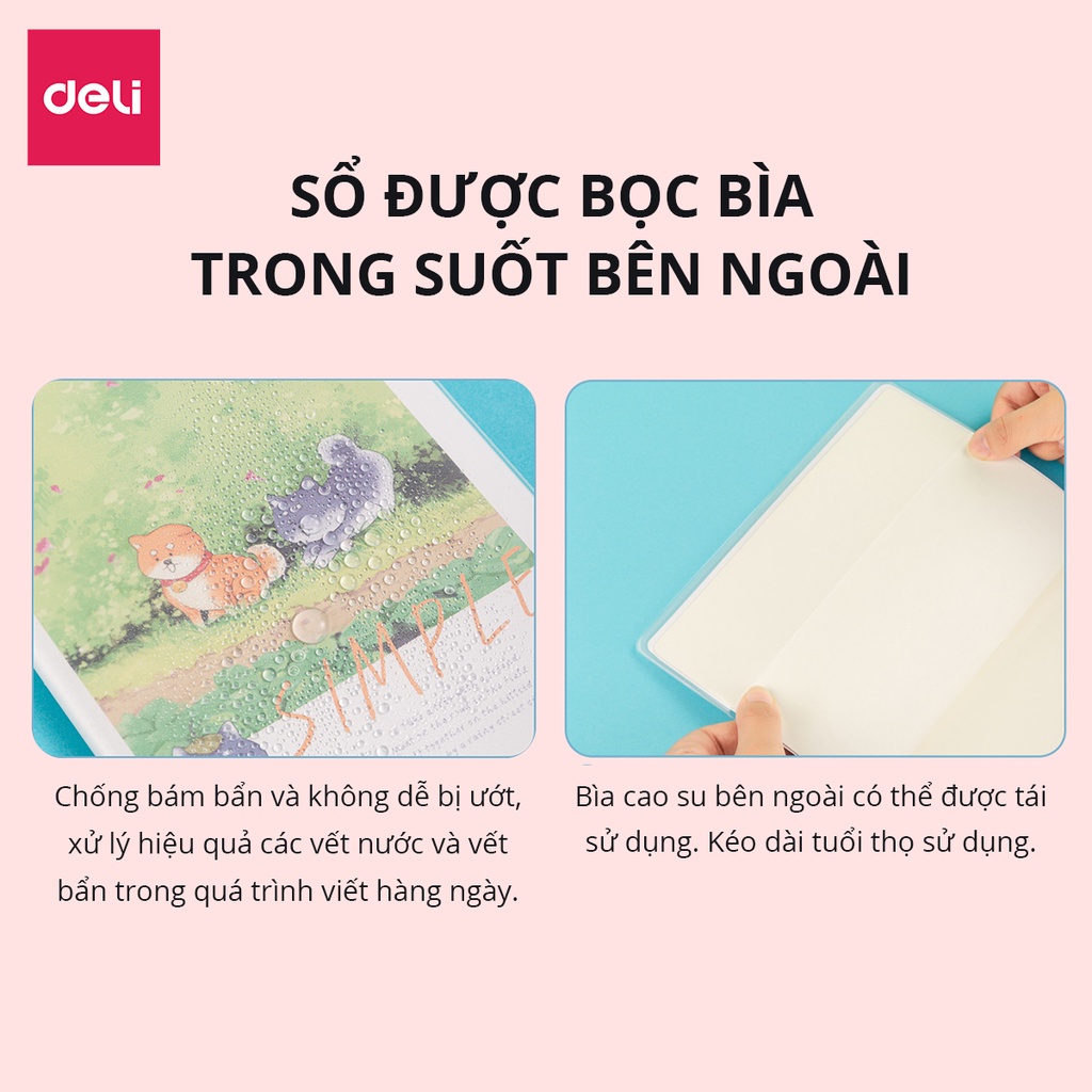 [LIFEMC02BPABAU -10% đơn 250K] Sổ tay ghi chép bìa nhựa A5 không thấm nước 144 trang họa tiết shiba vui nhộn - T3272