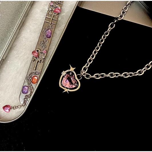 Vòng cổ Mặt Trái Tim Đính Đá Pha Lê Thời Trang Hàn Quốc