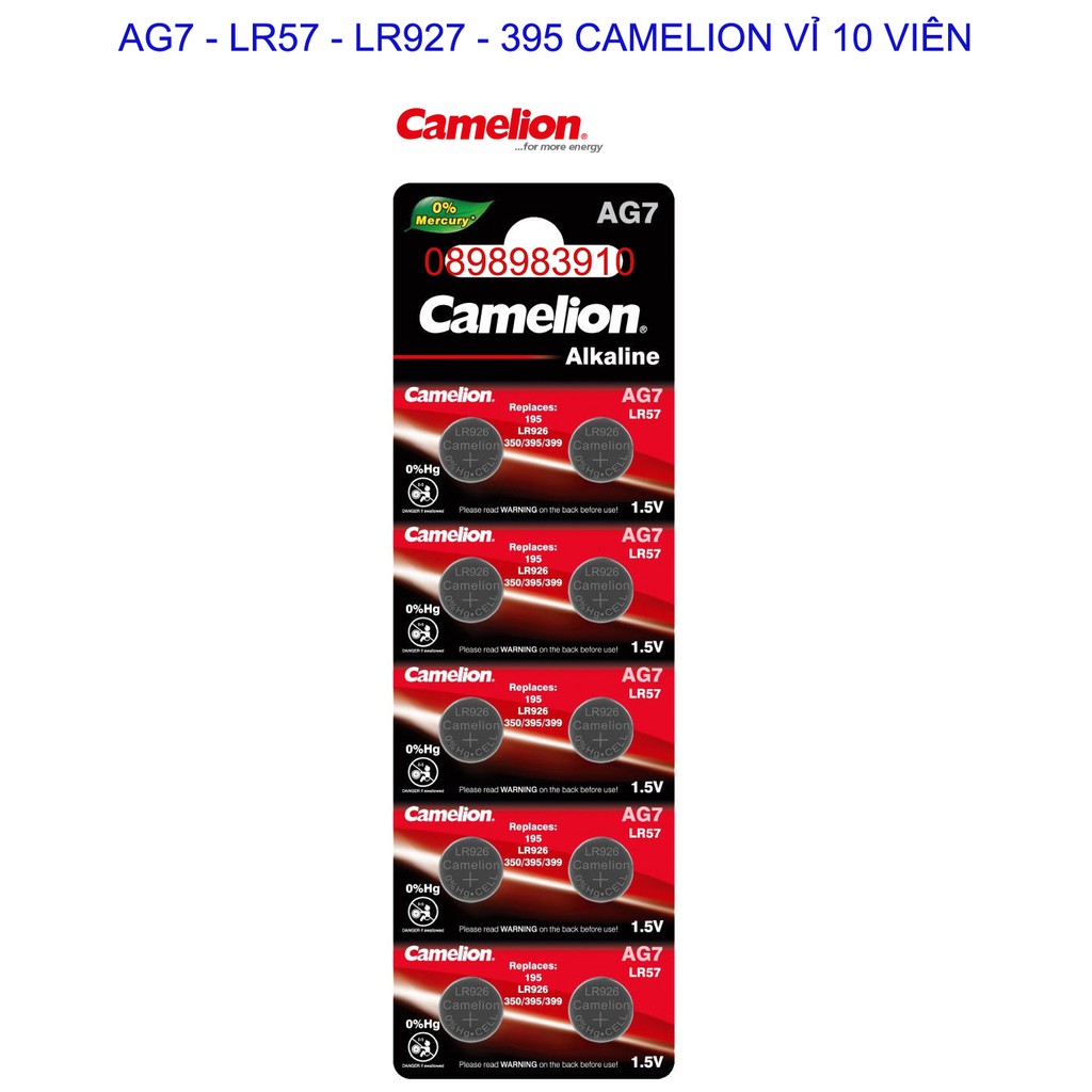 Pin AG7 LR57 CAMELION vỉ 10 viên