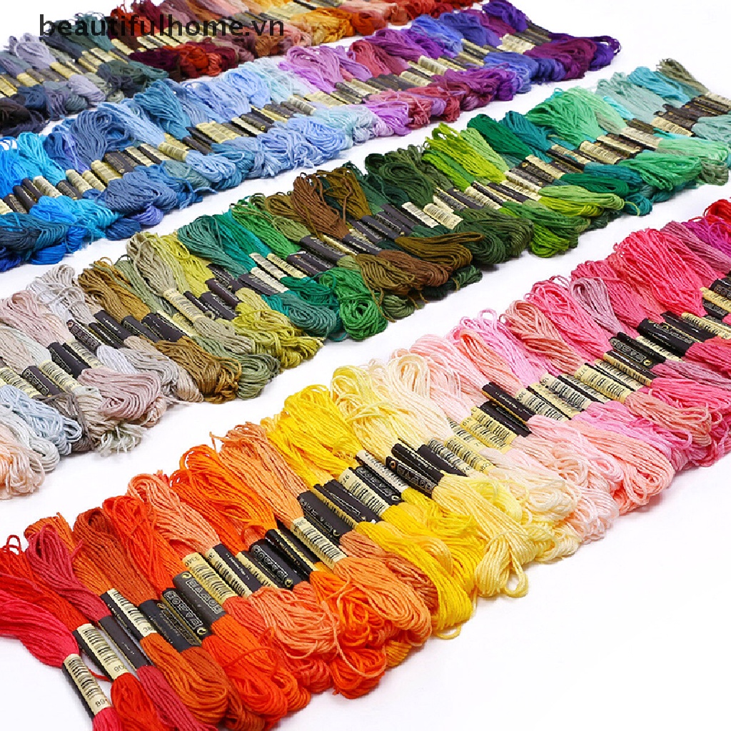Bộ 50 Cuộn Chỉ Cotton Nhiều Màu Dùng Thêu Chữ Thập