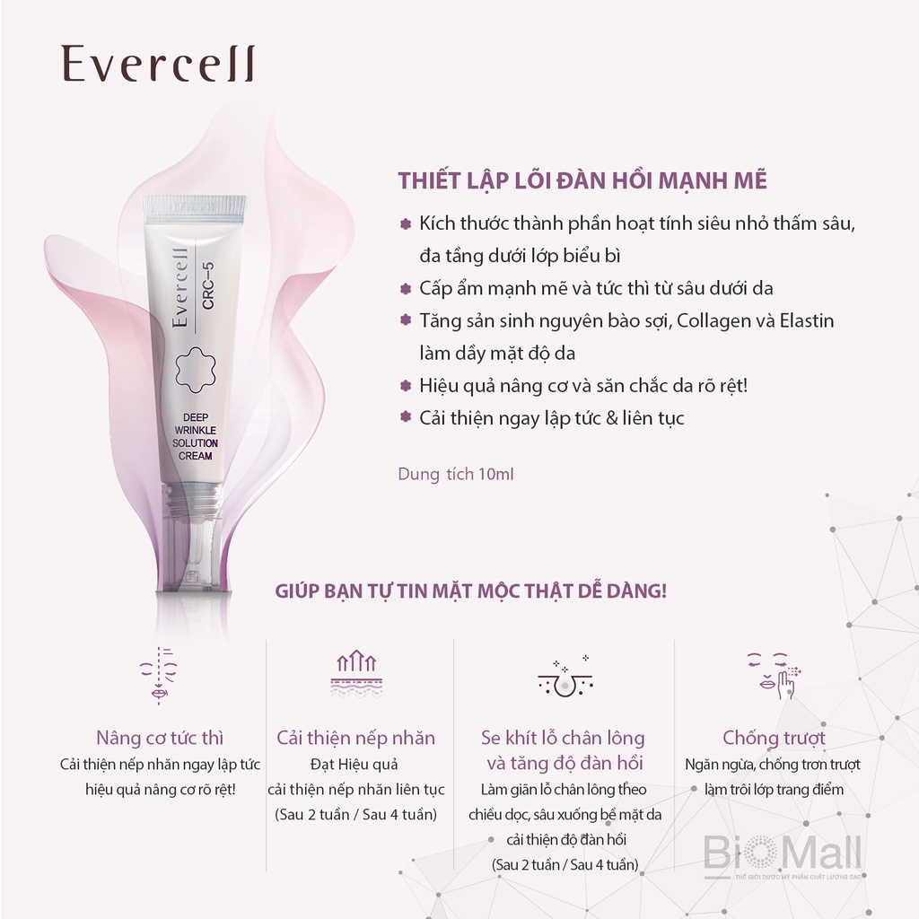 Giải pháp kem chống nếp nhăn sâu EVERCELL 10ml