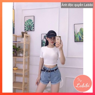Áo croptop body tay ngắn - áo croptop cổ tròn