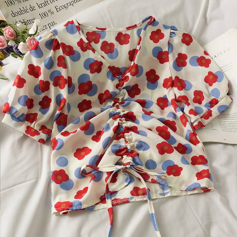 Áo Kiểu Tay Phồng Phối Dây Rút Thời Trang 2021 Cho Nữ