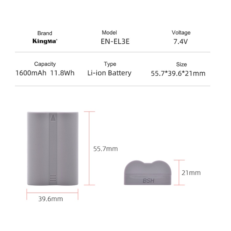 Bộ Pin Sạc Kingma EL3e+ Dành Cho Máy Ảnh Nikon D700 - D300s - D90 - D300 ( Pin Xịn Chính Hãng )