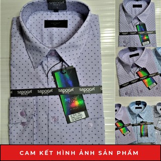 [HÀNG CAO CẤP] Áo Sơ Mi Nam Tay Dài Sadoga body - Tím nhạt chấm bi
