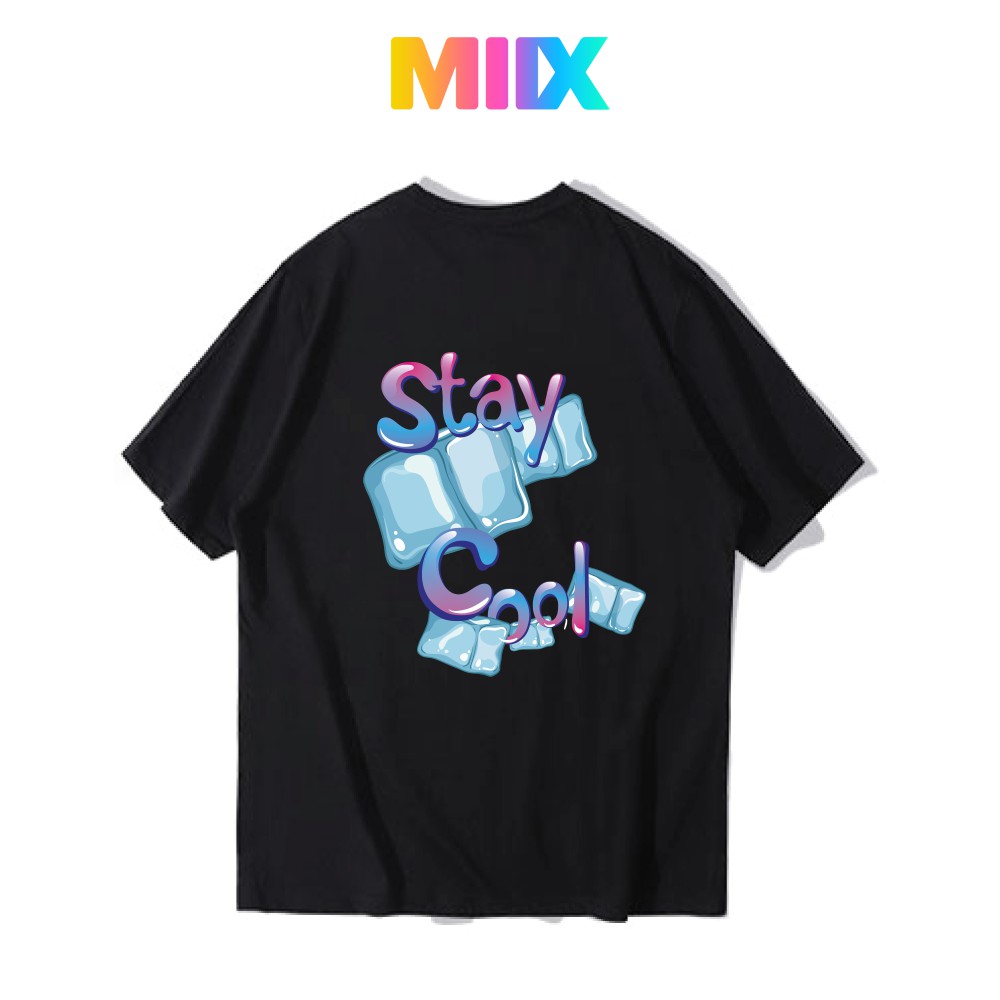 Áo thun nữ tay lỡ hoạt tiết hình dễ thương form rộng unisex Miix basic tee màu trắng MT018