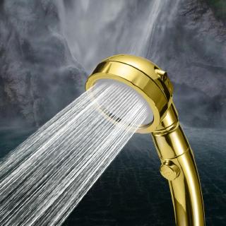 3In1 High Pressure Showehead Handheld Shower Head with ON/OFF Pause Switch Gold