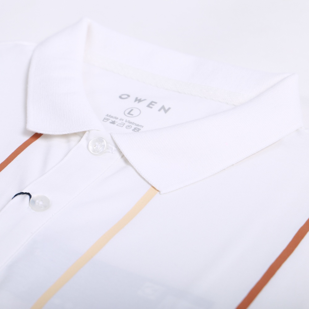 OWEN - Áo polo ngắn tay Bodyfit Trắng - APV220635