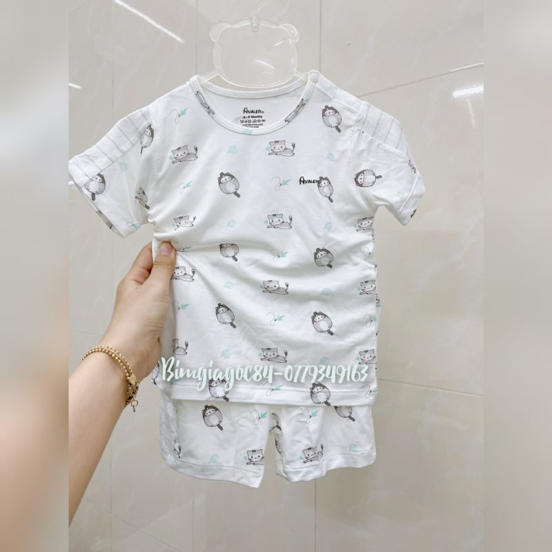 Bộ cộc tay cài vai in hoạ tiết Avaler mẫu mới