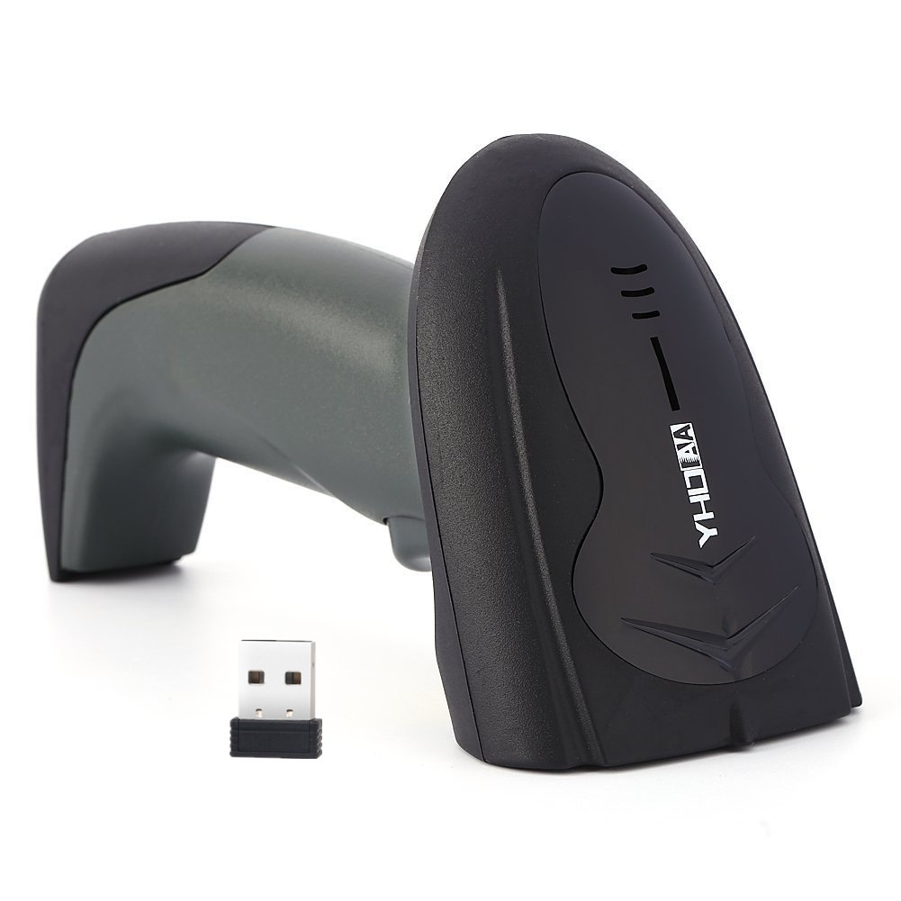 Máy quét mã vạch không dây mẫu mới YHD 1200CW 1D, Máy bắn mã vạch không dây kết nối USB dùng trên Máy tính, Laptop