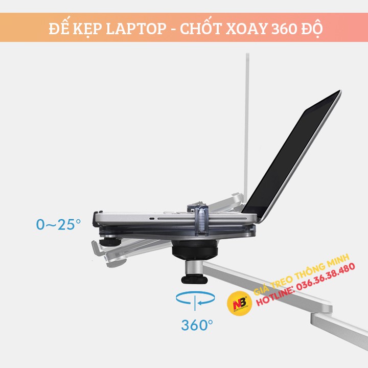 Giá Treo Đỡ Laptop - Macbook 10 - 15 Inch / Máy Tính Bảng - Ipad 9 - 10 Inch / Hợp Kim Nhôm Cao Cấp Model: OA 1S