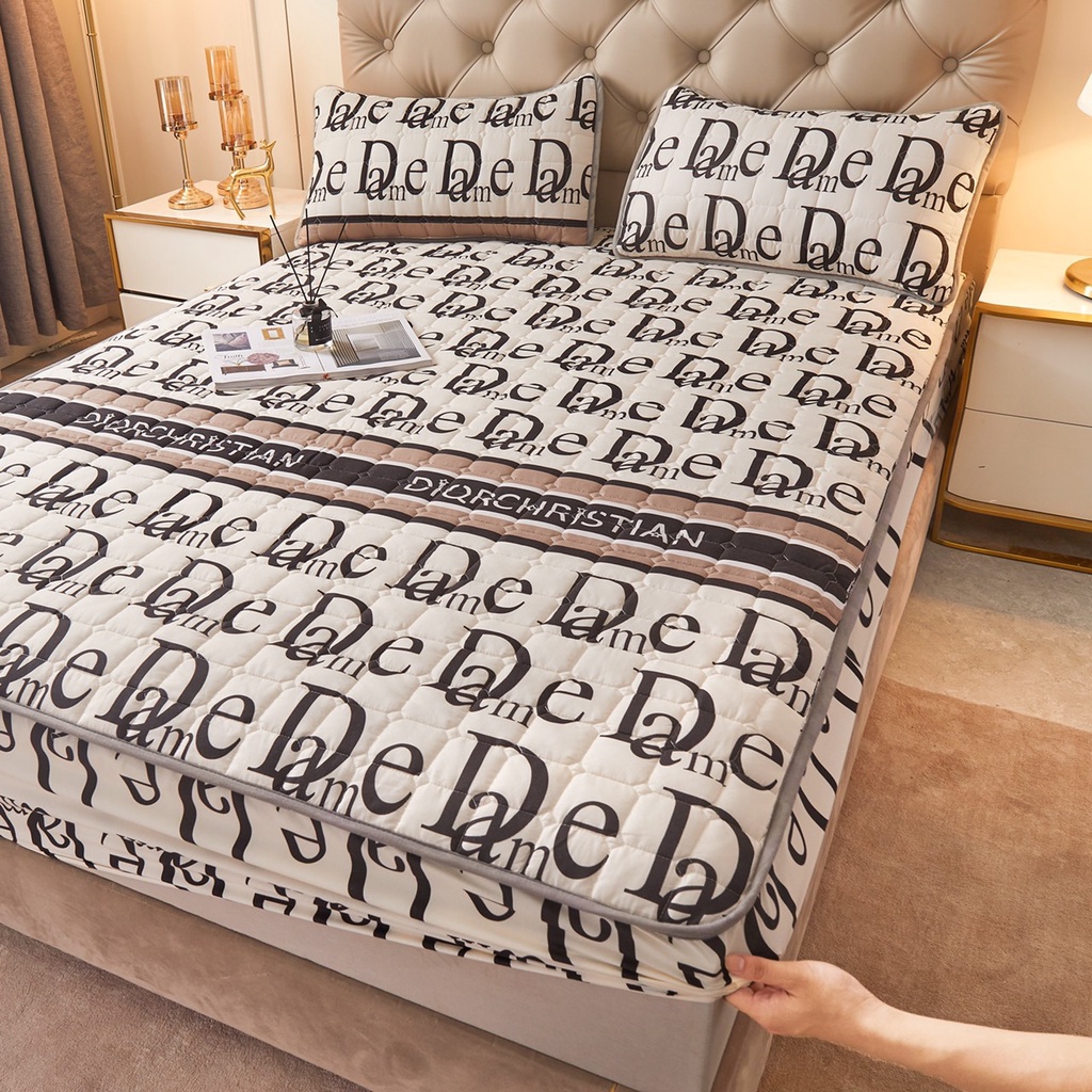 Ga giường và vỏ gối cotton trần bông cao cấp mẫu mới 2022, thảm bọc đệm cotton thoáng khí mềm mại thấm hút mồ hôi