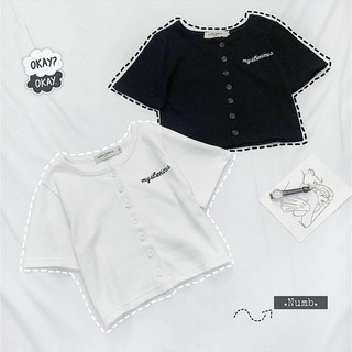 Áo croptop nữ thêu Mystery 🔸 CỰC ĐẸP 🔸 áo thun nữ tay ngắn dáng ôm Ulzzang (Ảnh Thật) - D12