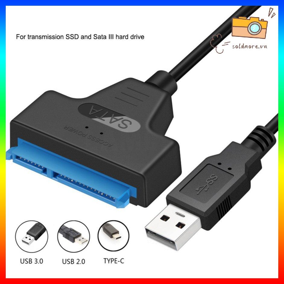 Cáp chuyển đổi SATA sang USB 2.0/Type C SATA 22pin cho ổ cứng SSD 2.5 Inch