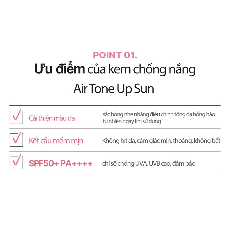 Kem Chống Nắng Nâng Tông SNP UV Perfect Air Tone Up Sun Cream 50g