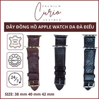 Dây Đồng Hồ Apple Da Đà Điểu Thật, Dây Da Thời Trang Tặng Kèm Khóa - WSDD APPLE - Curio Leather