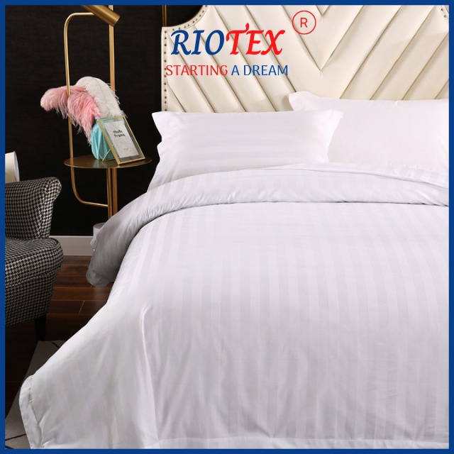 T300 Drap - Ga Cotton Khách Sạn Trắng Sọc T300 Riotex Home 1m/m2/m4/m6/m8/2m2 x 2m Cao Cấp - Ga Cho Nệm Từ 5-35cm