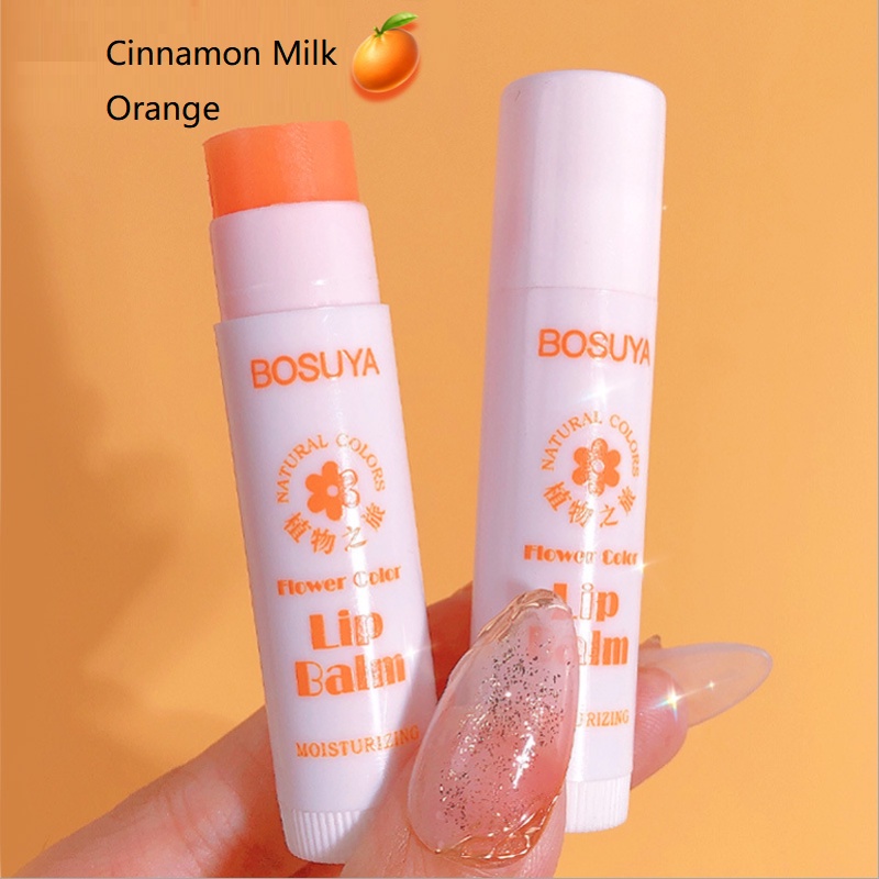 [Hàng mới về] Son dưỡng môi chiết xuất cam dưỡng ẩm chống nước lâu trôi thay đổi màu sắc