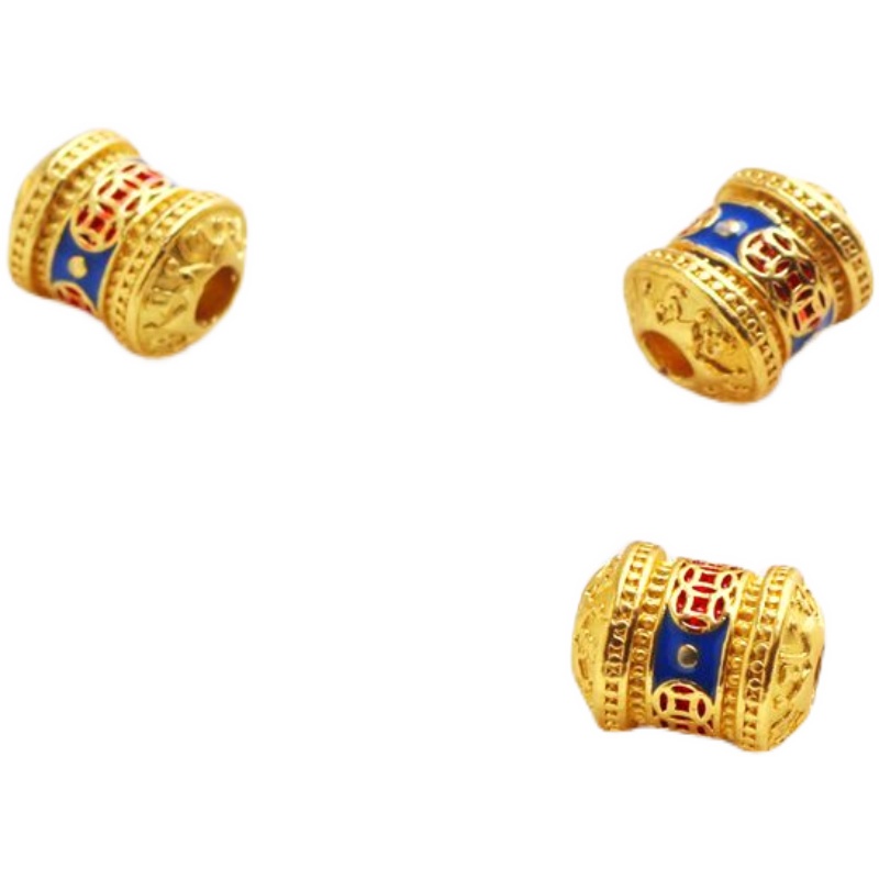 Hạt Xỏ Lỗ Đồng Mạ Vàng 18k 10mm Dùng Làm Trang Sức diy