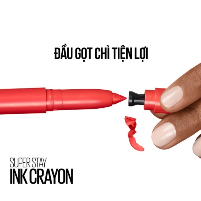 Son Bút Chì Mịn Lì 8h Lâu Trôi Maybelline New York Super Stay Ink Crayon Lipstick 1.2g 115