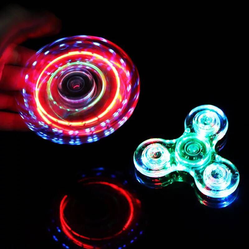 Con Quay Đồ Chơi Fidget Spinner Đèn Led 6 Màu Sáng Tạo Giúp Giảm Stress