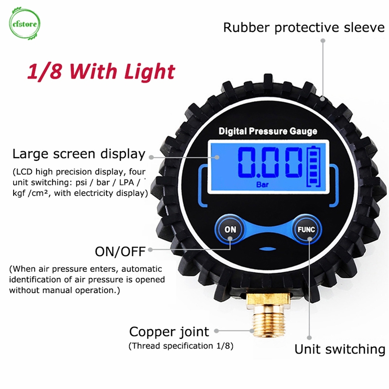 Đồng Hồ Đo Áp Suất Lốp Xe Ô Tô Màn Hình Lcd Chuyên Dụng