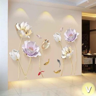 Decal dán tường Hoa sứ trắng