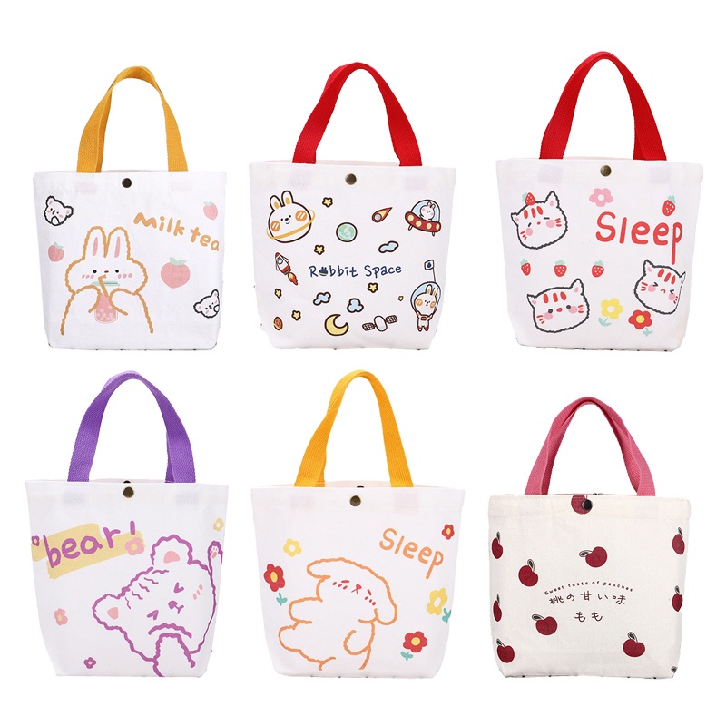 Túi Vải Đựng Hộp Cơm Trưa Phong Cách Nhật Bản Mới