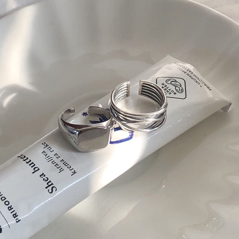 Nhẫn xoắn 2 tầng thiết kế đơn giản phong cách cổ điển hip hop