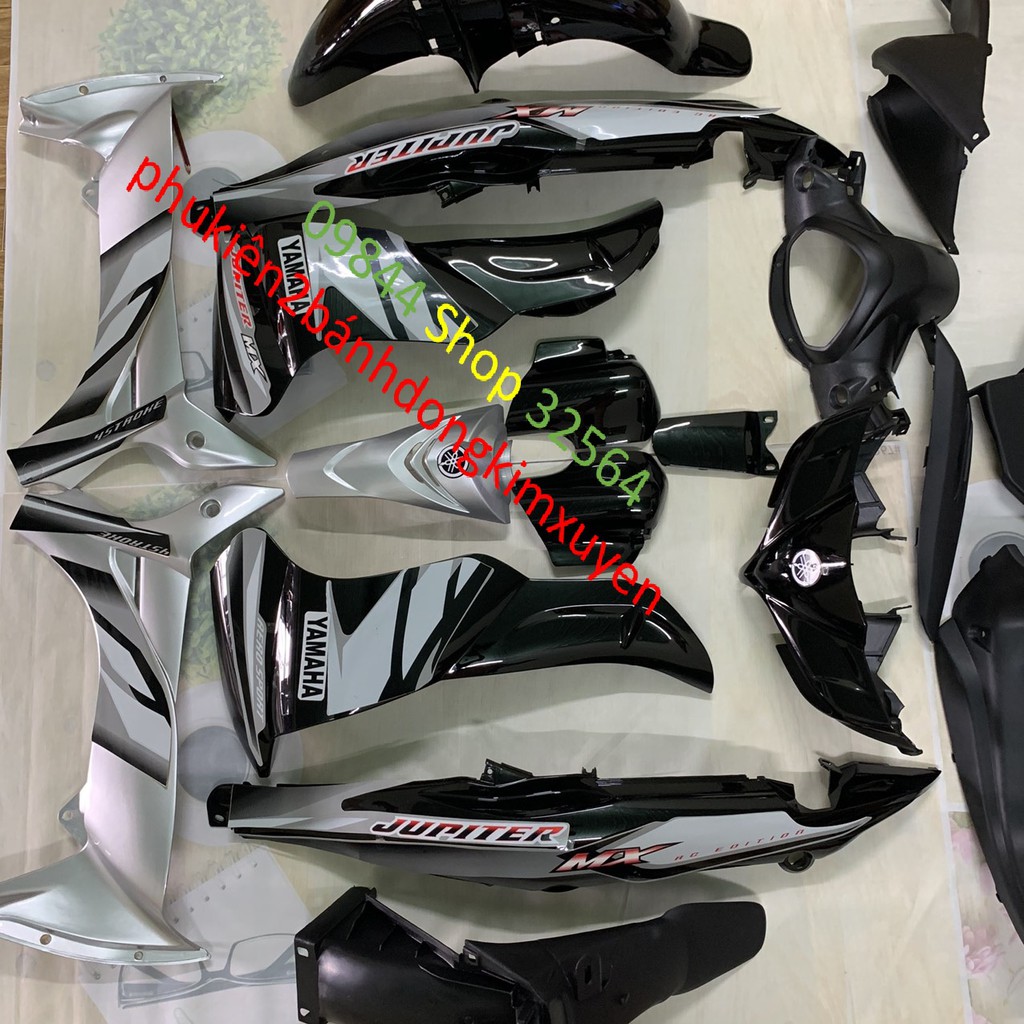 Fuill dàn áo xe JUPITER MX đen bạc ,vỏ nhựa xe jupiter gravita  ,-mủ trắng nguyên sinh loại 1 ĐẸP ,lắp vừa khít cho  xe