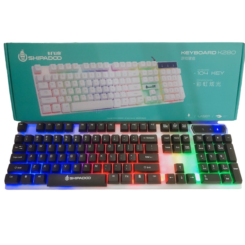 Bàn Phím Giả Cơ SHIPADOO Master K280 Có Đèn Led 7 Màu Cực Đẹp - Bàn Phím Văn Phòng,Chơi Game Giá Rẻ
