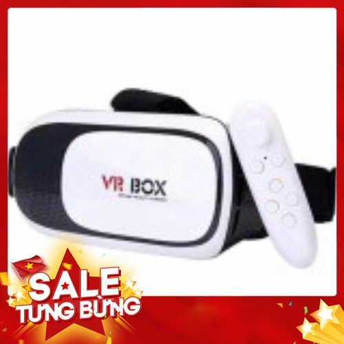 Kính thực tế ảo VR Box phiên bản 2 (Trắng) + Tặng 1 tay cầm chơi game bluetooth - Hàng nhập khẩu