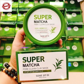 Mặt Nạ Đất Sét Some By Mi Super Matcha Pore Clean Clay Mask 100g (làm sạch bã nhờn, loại bỏ mụn đầu đen)